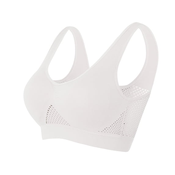 GERsome Womens Wireless Bras No Underwire Seamless Push Up Bra Full Coverage Soft V Neck Everyday Bras Plus Size Solid Color Comfort Tshirt Bralettes White/XL