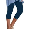thumbnail image 1 of GERsome Womens Workout Yoga Pants High Waisted Capri Leggings for Women Soft Slim Solid Color Tights Pants for Running Cycling, 1 of 6