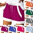 thumbnail image 1 of GERsome Yoga Short for Women Summer Running Gym Sports Drawstring Shorts with Pockets Color Block Athletic Workout Running Sweat Shorts for Casual Gym Lounge S-2XL, 1 of 5