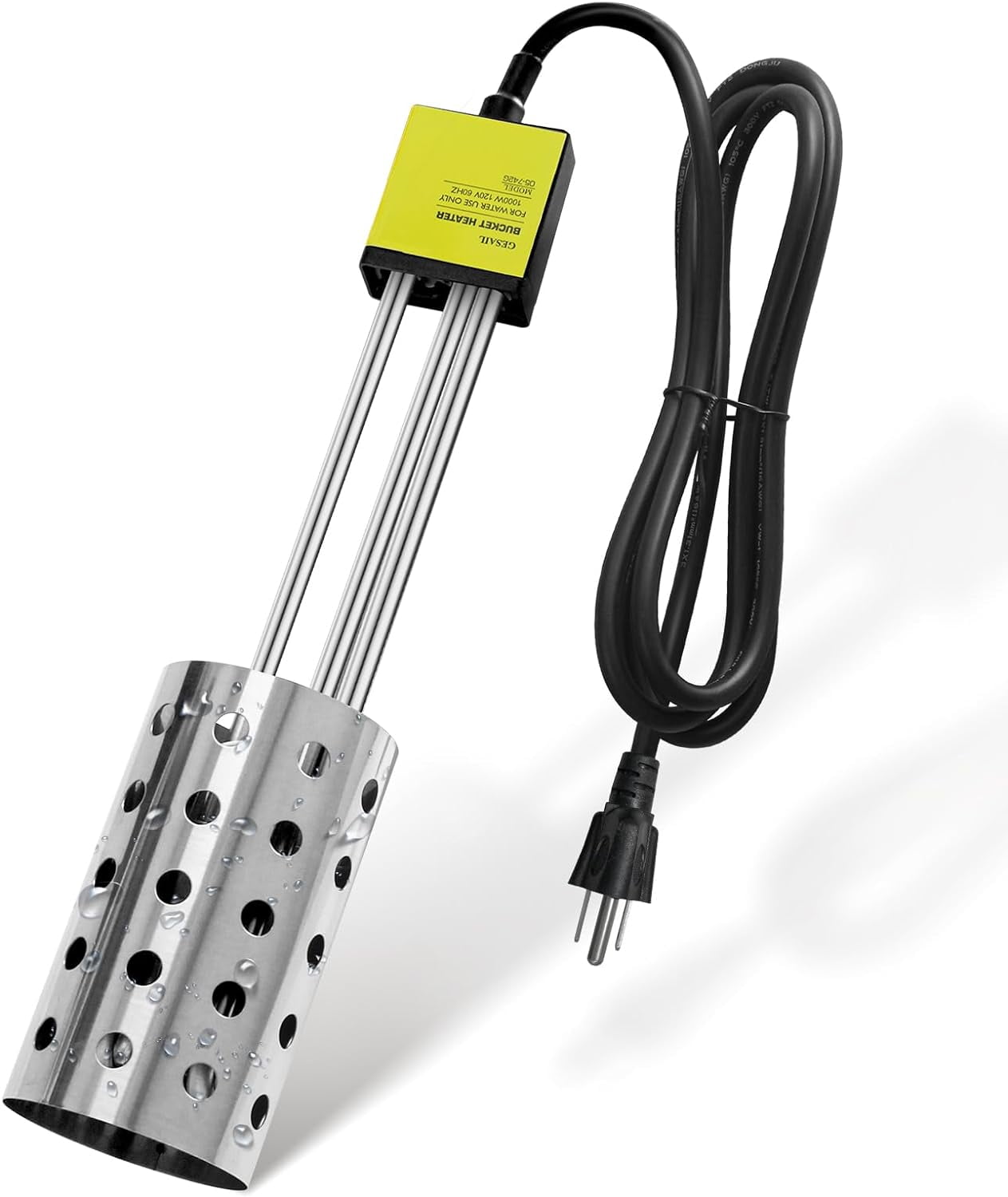 GESAIL 1000W Electric Immersion Heater, Bucket Water Heater with 304