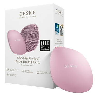 GESKE SmartAppGuided™ Facial Brush | 4 in 1 | Professional Facial Cleansing Brush | Skin Cleansing Silicone Facial Brush | Routine Skincare | Gentle Cleansing | Facial Cleanser
