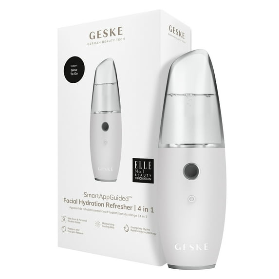 GESKE SmartAppGuided™ Facial Hydration Refresher | 4 in 1 | Water Atomizer | Moisturizing Spray Machine | Face Mister | Humidifier for Natural Glow | Reduce Redness & Dry Skin