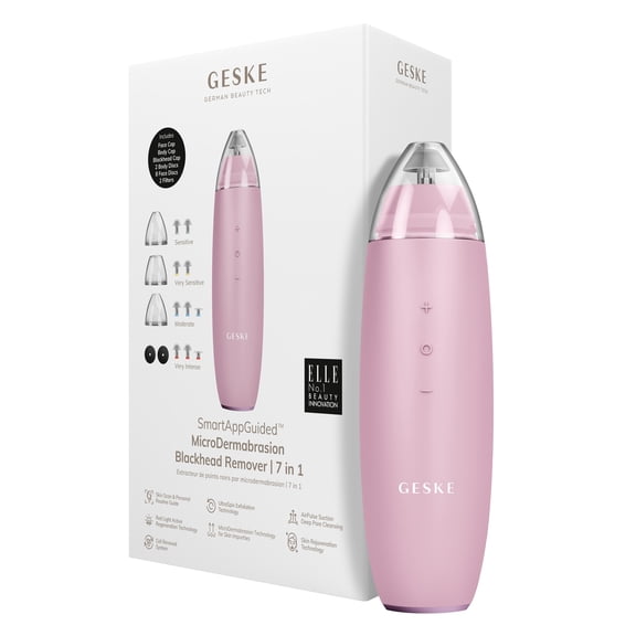 GESKE SmartAppGuided™ MicroDermabrasion Blackhead Remover | 7 in 1 | Blackhead Remover | Electric Pore Cleaner | Innovative Vacuum Cup | Beauty Tool | Skin Cleansing Device | Skincare Device