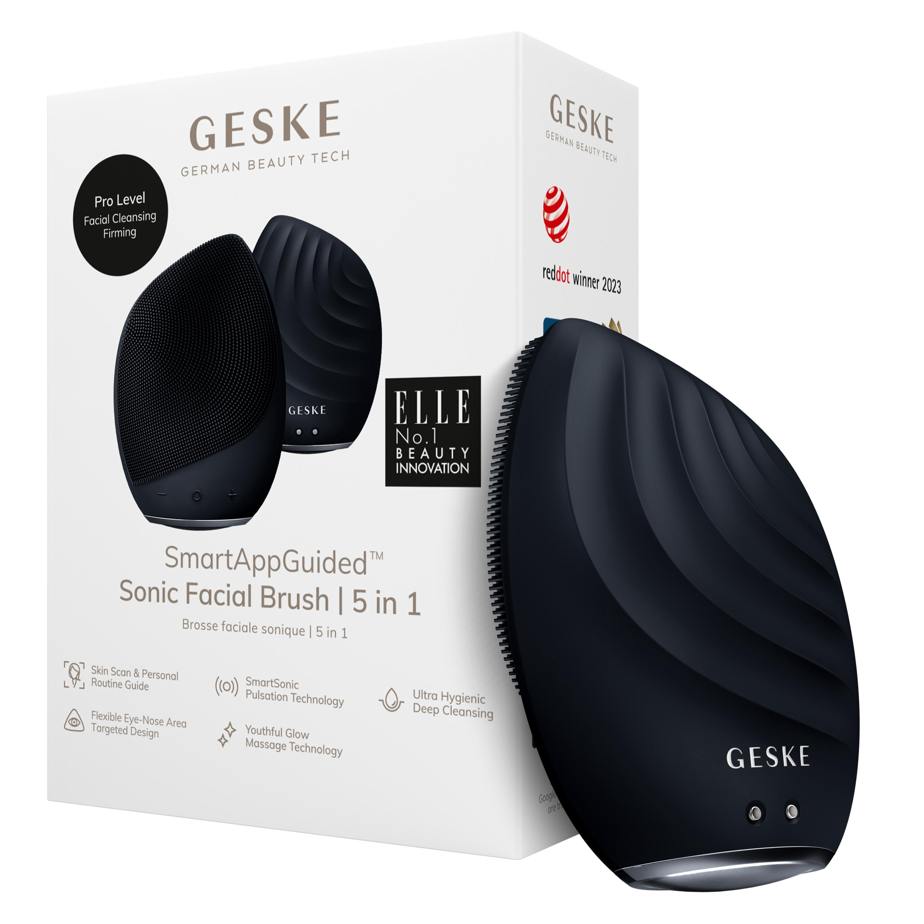 GESKE SmartAppGuided Sonic Facial Brush 5 in 1 | Vibrating Electric Facial  Cleansing Brush | Soft Silicone Brush | Professional Facial Cleanser | Skin  Cleanser & Exfoliator | Face Massager - Walmart.com
