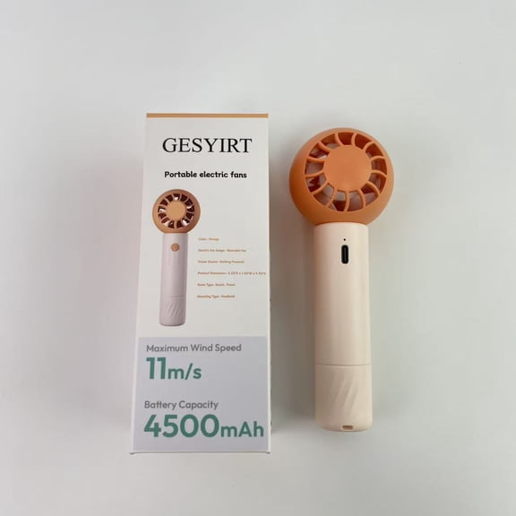 GESYIRT Portable electric fans,Portable Handheld Fan, Powerful Turbo Mini Fan, 19000 RPM High Speed Aero Ultra, 15H Max Cooling Time-Orange