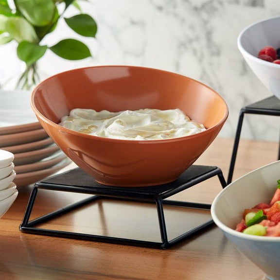 GET Diamond Harvest 16 oz. Pumpkin Slanted Melamine Catering Bowl
