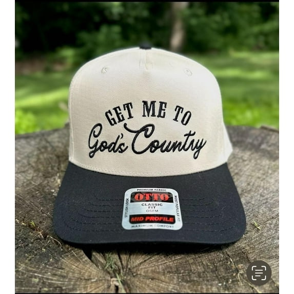 GET ME TO GOD’S COUNTRY Embroidered Trucker Hat, Classic Snapback Baseball Cap with Adjustable Fit, Stylish Outdoor and Casual Streetwear for Men and Women