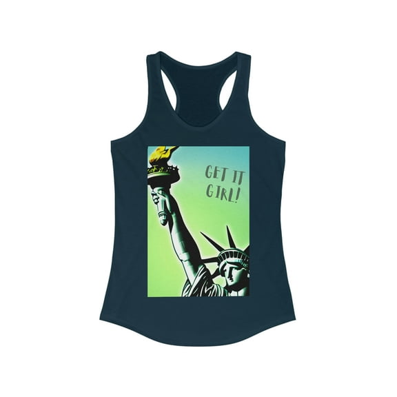 GET IT GIRL PATRIOTIC STATUE OF LIBERTY FOURTH OF JULY TANK