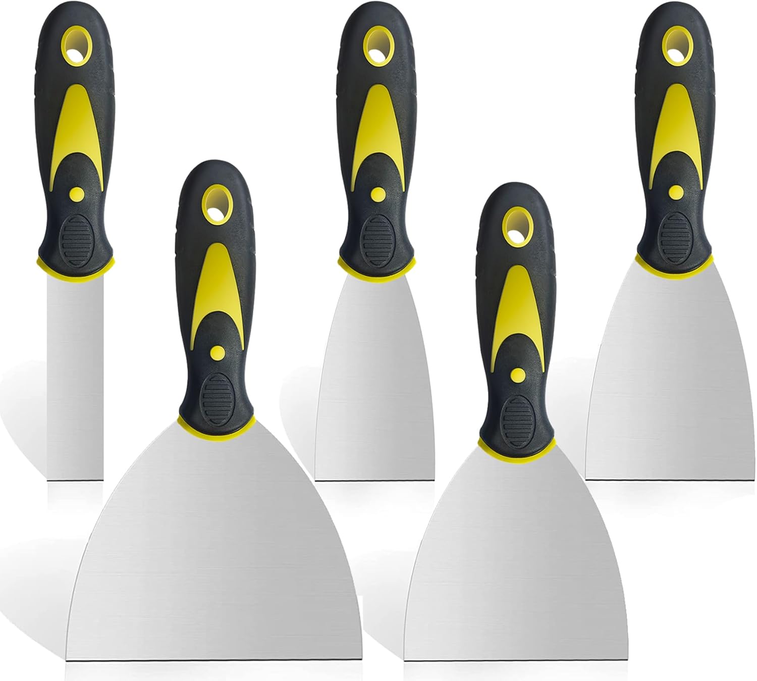 GET IT US 5 Pack/5 Pack Putty Knife Scraper, 1" 2" 3" 4" 5" Putty Knife Set, Stainless Steel