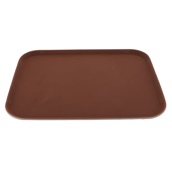 GET NS-1520-BR BPA-Free Non-Slip Plastic Rectangular Serving Tray, 15" x 20", Brown