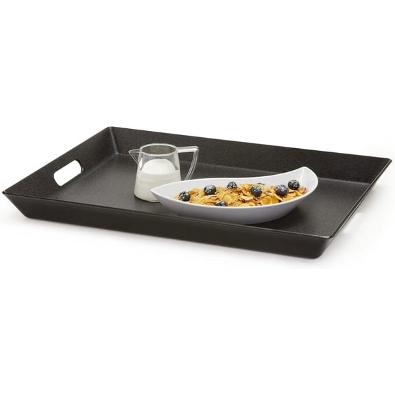 GET RST-2517-1-BK Coffee Table / Ottoman Tray with Handles, 25" x 16", Plastic, Black