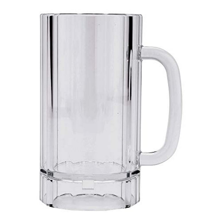 GET Shatter-Resistant Plastic Beer Mug/Stein, 20 Ounce, Polycarbonate,  00087-PC-CL-EC (Set of 4)