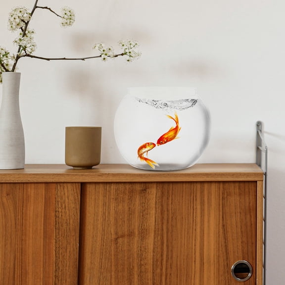 GETAJGHSD 1 Set of Clear Fish Tank for Fish Desktop Decor Round Hydroponic Vase Plastic
