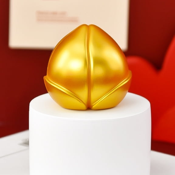 GETAJGHSD Golden Plastic Peach Cake Decorations for Birthday Parties, Bridal Showers, and Special Celebrations