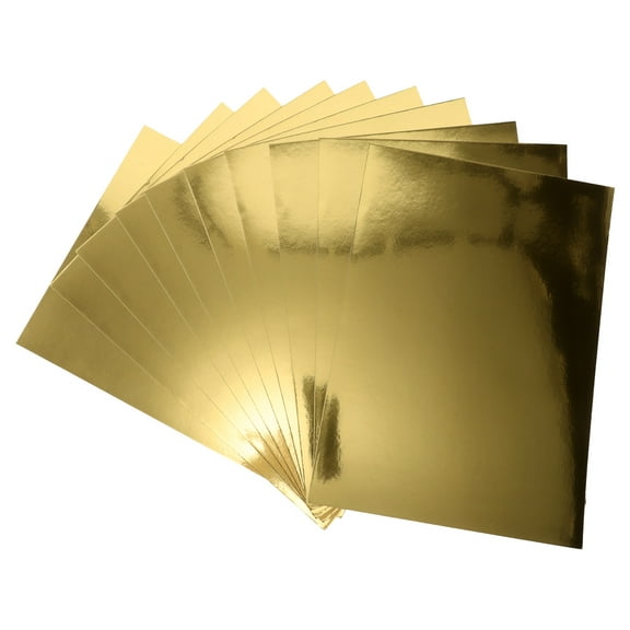 GETAJGHSD 10 Sheets Shimmer Cardstock Golden Foil Craft For Birthday Party Decoration