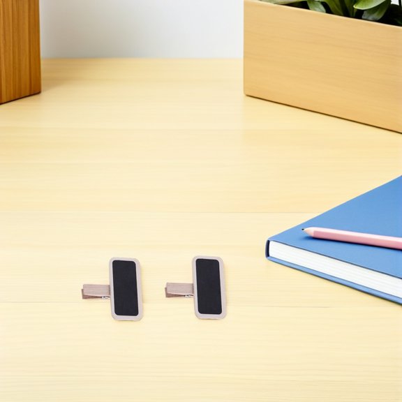 GETAJGHSD 100Pcs Erasable Black Chalkboard Clips with Wood Holders for Dynamic Message and Display Needs