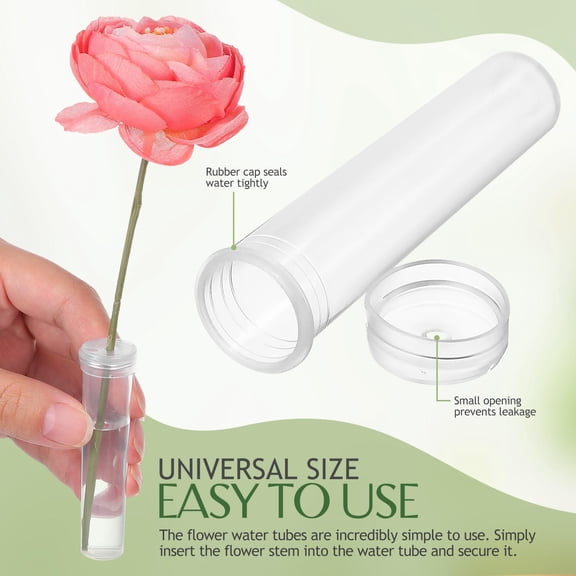 GETAJGHSD 100Pcs Floral Stem Water Tubes Clear Water Tubes for Flower Vase and Arrangement Use
