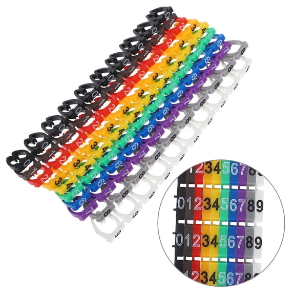 GETAJGHSD 100Pcs Clip on Wire Labels Number Markers Cable Identification Tags for Durable Versatile Wire Management