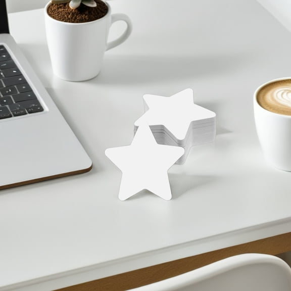 GETAJGHSD 100pcs Star Cutouts For Bulletin Board White Cardboard Classroom Decorations Material