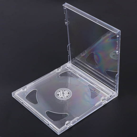 GETAJGHSD 10Pcs Transparent Cd Box for Storage with Dual Disc Holder Portable Case