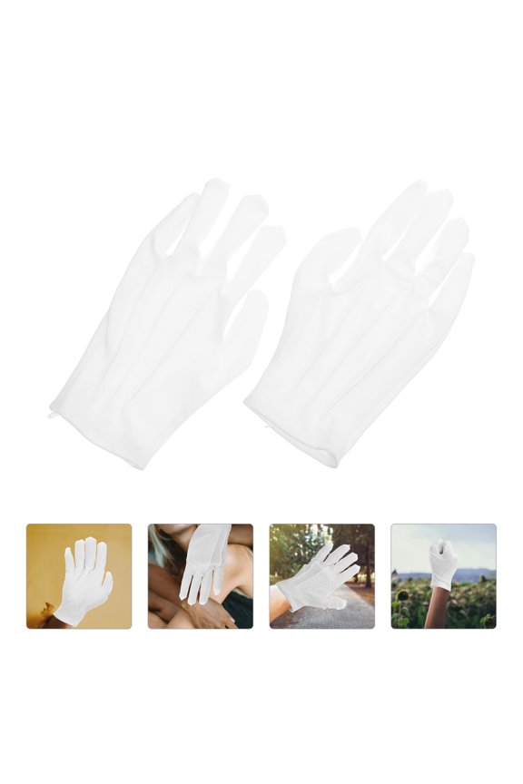 10 Pairs Large Gloves Polyester Prevent Fingerprints And Smudges For Antique Handling