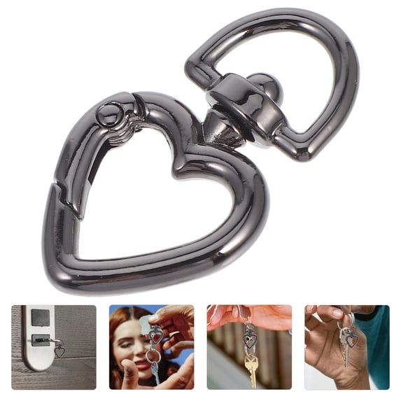 GETAJGHSD 10Pcs Heart Shaped Metal Spring Buckle for Hanging Keys and Backpack Bag Hardware