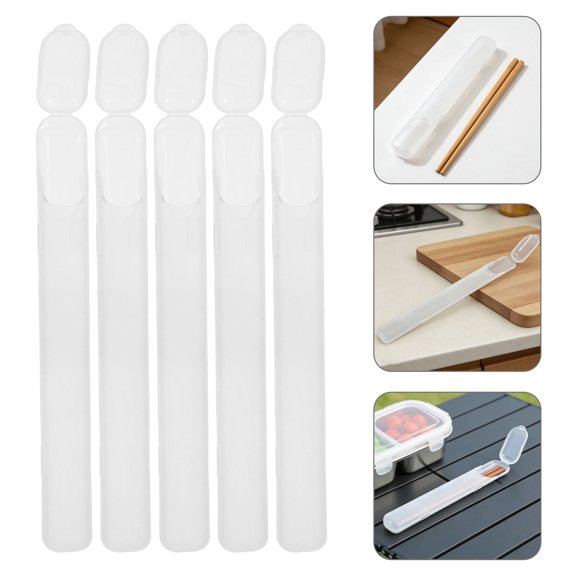 GETAJGHSD 10Pcs Clear Chopstick Box with Side Opening Transparent Plastic Storage for Home Kitchen Organization