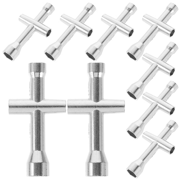 GETAJGHSD 10Pcs Cross Wrenches Tool Plated Silver Aluminum Alloy Socket Spanner for Repair
