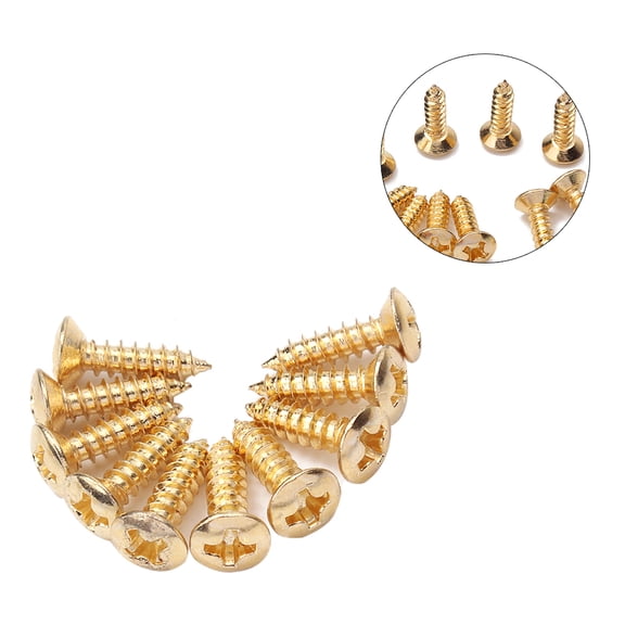 GETAJGHSD 10Pcs Golden Pickguard Screws Cover Plate Mounting Compatible with Most Guitars