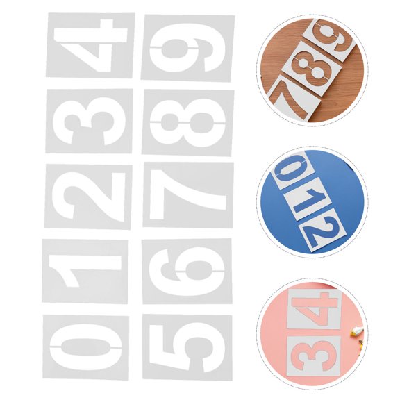 GETAJGHSD 10Pcs High Visibility Plastic Number Stencils for Curb Address and Mailbox Signs