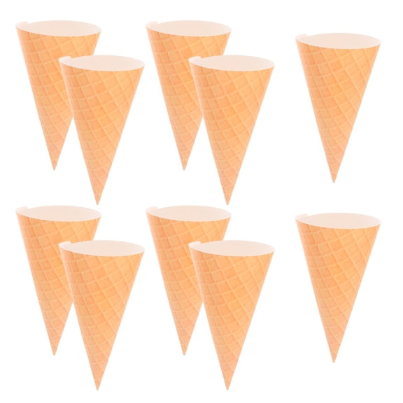 GETAJGHSD 10pcs Conical Paper Cones for Party Flower Packaging Brown