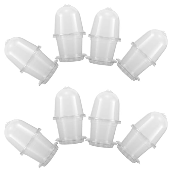GETAJGHSD 10Pcs Plastic Seed Starter Pots with Transparent Lid for Home Propagation and Garden Use