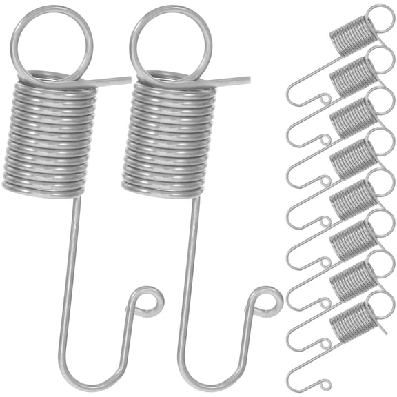 GETAJGHSD 10Pcs Plated Silver Extended Dual Hook Tension Springs for Industrial Construction Equipment
