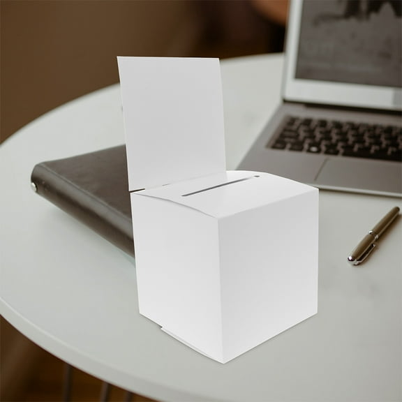 GETAJGHSD 10Pcs Portable White Raffle Ticket Box with Easy Assembly for Meeting and Party Use