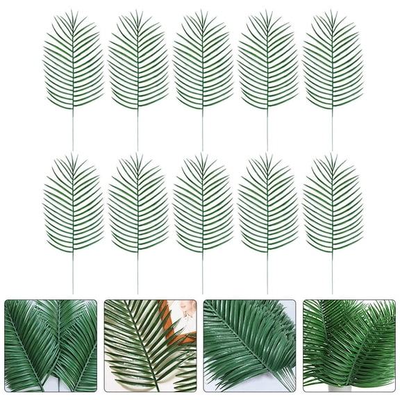 GETAJGHSD 10Pcs Realistic Artificial Palm Leaves Green Simulation Leaf for Living Room Decor