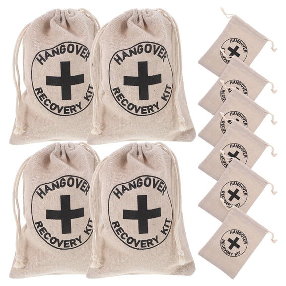 GETAJGHSD 10Pcs Multi Color Cross Pattern Hangover Bag Drawstring Storage Pouch for Bridal Shower