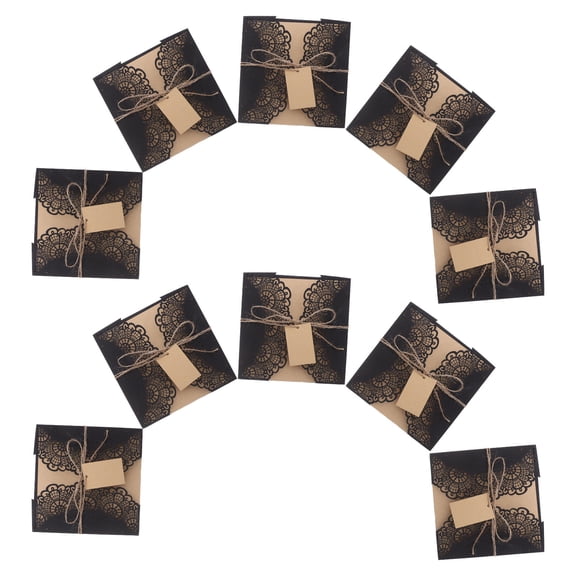 GETAJGHSD 10Sets Black Spiderweb Invitations Cards with Envelopes for Party Festive Greeting