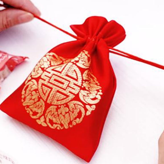 GETAJGHSD Red Satin Jewelery Pouches Bags for Storage and Travel 10Pcs