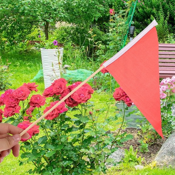 GETAJGHSD 10pcs Triangular Marking Flags Garden Flags for Outside Yellow Polyester General Users