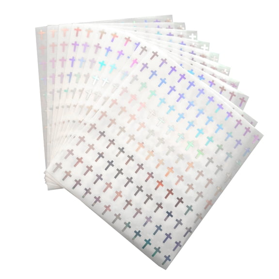 GETAJGHSD 1200Pcs Multi Surface Self Adhesive Cross Stickers for Journals Water Bottles and Candy Bags