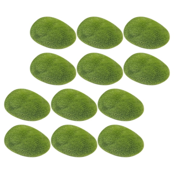 GETAJGHSD 12Pcs Simulated Moss Stone Green Artificial Stone Ornaments for Plant Decoration