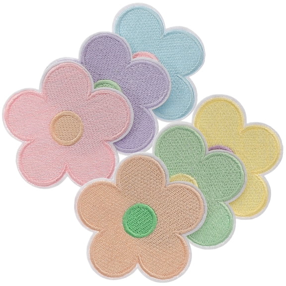 GETAJGHSD 12Pcs Assorted Color Flower Iron on Applique Patches for DIY Clothes Repair and Decoration