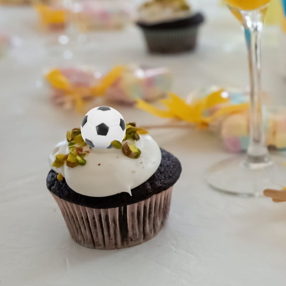 GETAJGHSD 12Pcs Football Cake Decor Decorative Picks for Birthday Cakes and Desserts