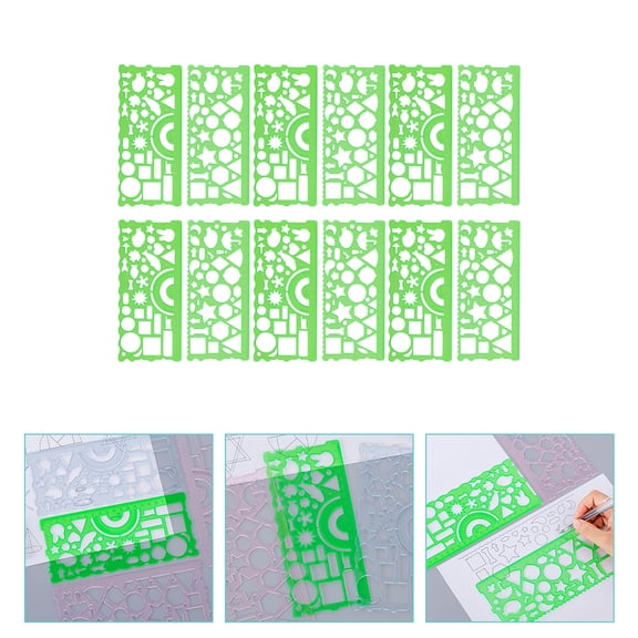 GETAJGHSD PP Drawing Rulers for Students - Green Geometric Tools for Architecture and Design