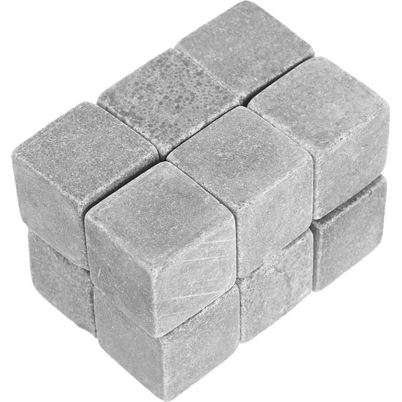 GETAJGHSD 12Pcs Reusable Chilling Stones For Drinks Grey Marble