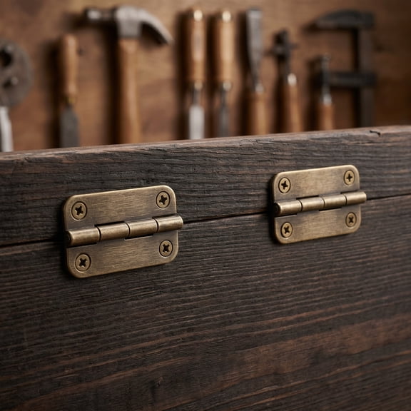 GETAJGHSD 12Pcs Rounded Corner Hinge Antique Iron Hinges for Wooden Cabinet Doors Light Brown Finish