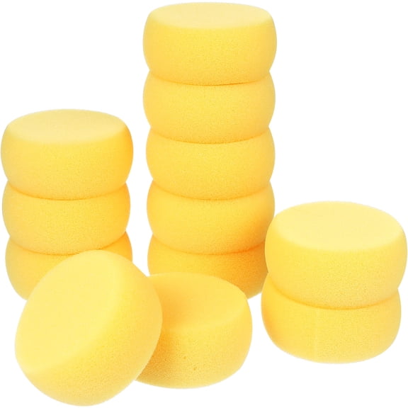 GETAJGHSD 12Pcs Synthetic Yellow Round Sponges for Painting Pottery and Art Projects