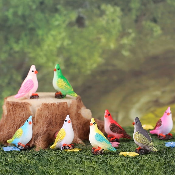 GETAJGHSD 12Pcs Vivid Assorted Color Parrot Statues for Garden and Desktop Display