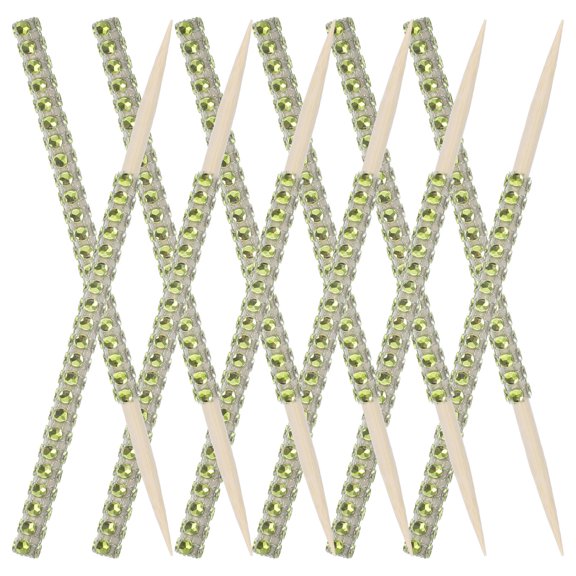 GETAJGHSD 12Pcs Multi Function Green Cake Sticks with Rhinestone Design for Candy Shop Decor