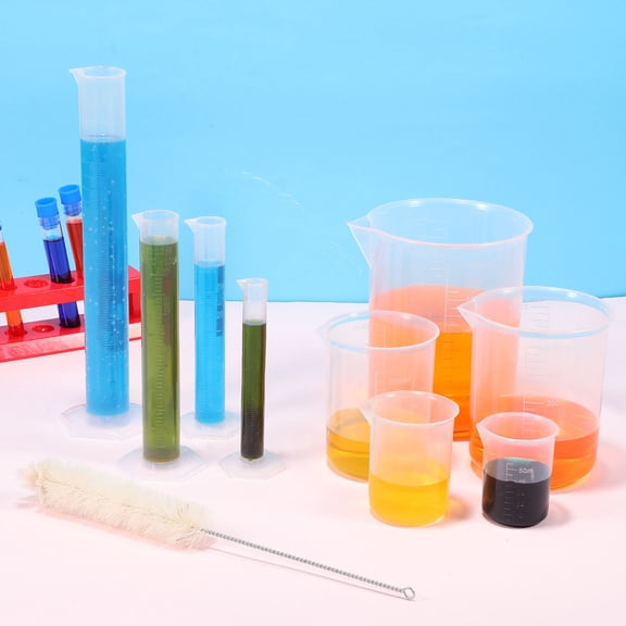 GETAJGHSD 13Pcs Cylinder Beakers Set for Lab Projects with Chemically Resistant Material